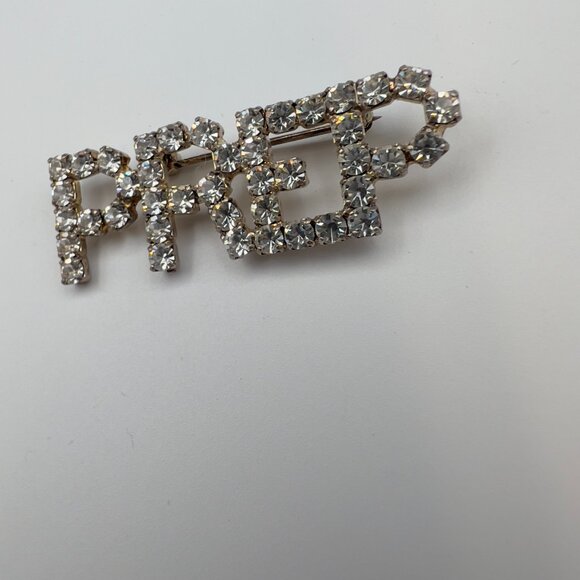 Vintage 50s 60s PREP Rhinestone Brooch - Picture 2 of 3